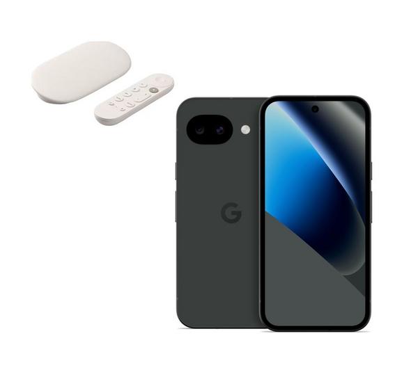 GOOGLE Pixel 10a (128 GB, Obsidian) & TV Streamer 4K Bundle