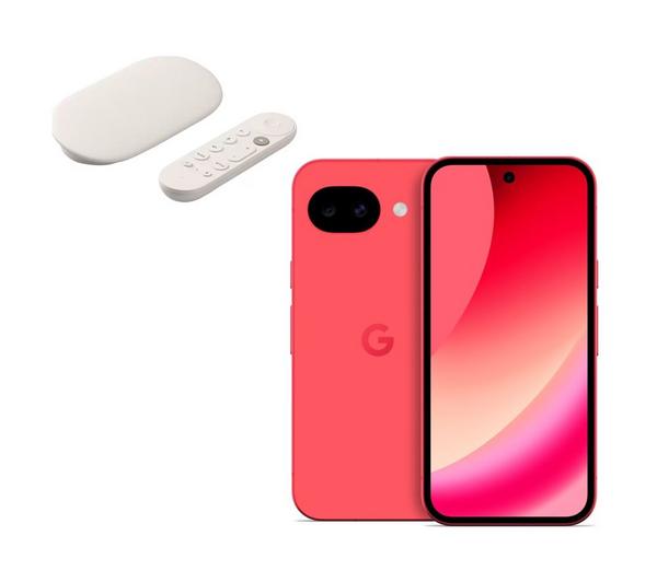 GOOGLE Pixel 10a (256 GB, Berry) & TV Streamer 4K Bundle