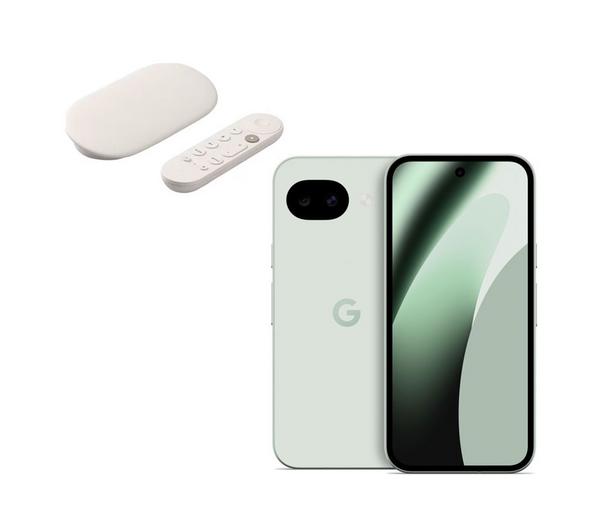 GOOGLE Pixel 10a (256 GB, Fog) & TV Streamer 4K Bundle