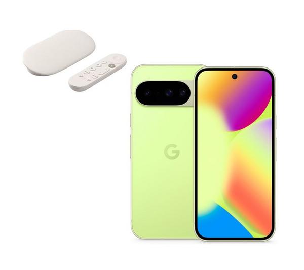 GOOGLE Pixel 10 (256 GB, Lemongrass) & TV Streamer 4K Bundle