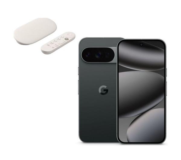 GOOGLE Pixel 10 Pro (128 GB, Obsidian) & TV Streamer 4K Bundle