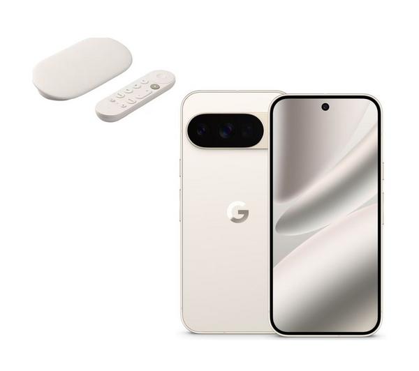GOOGLE Pixel 10 Pro (128 GB, Porcelain) & TV Streamer 4K Bundle